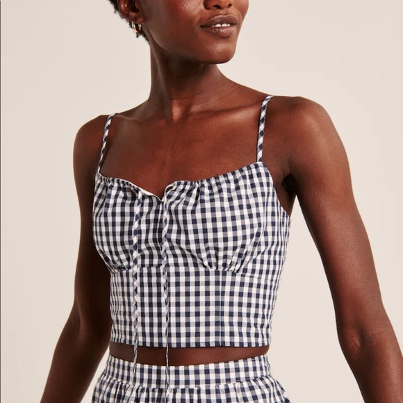 Abercrombie & Fitch Tie Front Poplin Cami Top - Picture 1 of 10